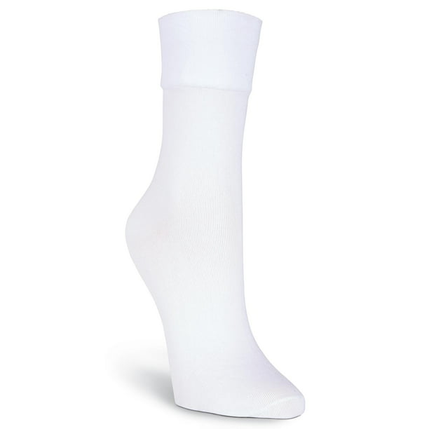 K.Bell Extended Size Women's 10-12 Shoe Size Solid White Ladies Socks New